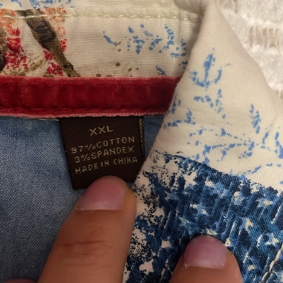 Legacy Falls Snap Sleeveless American Flag Rodeo Cowboy Top - Picture 3 of 14